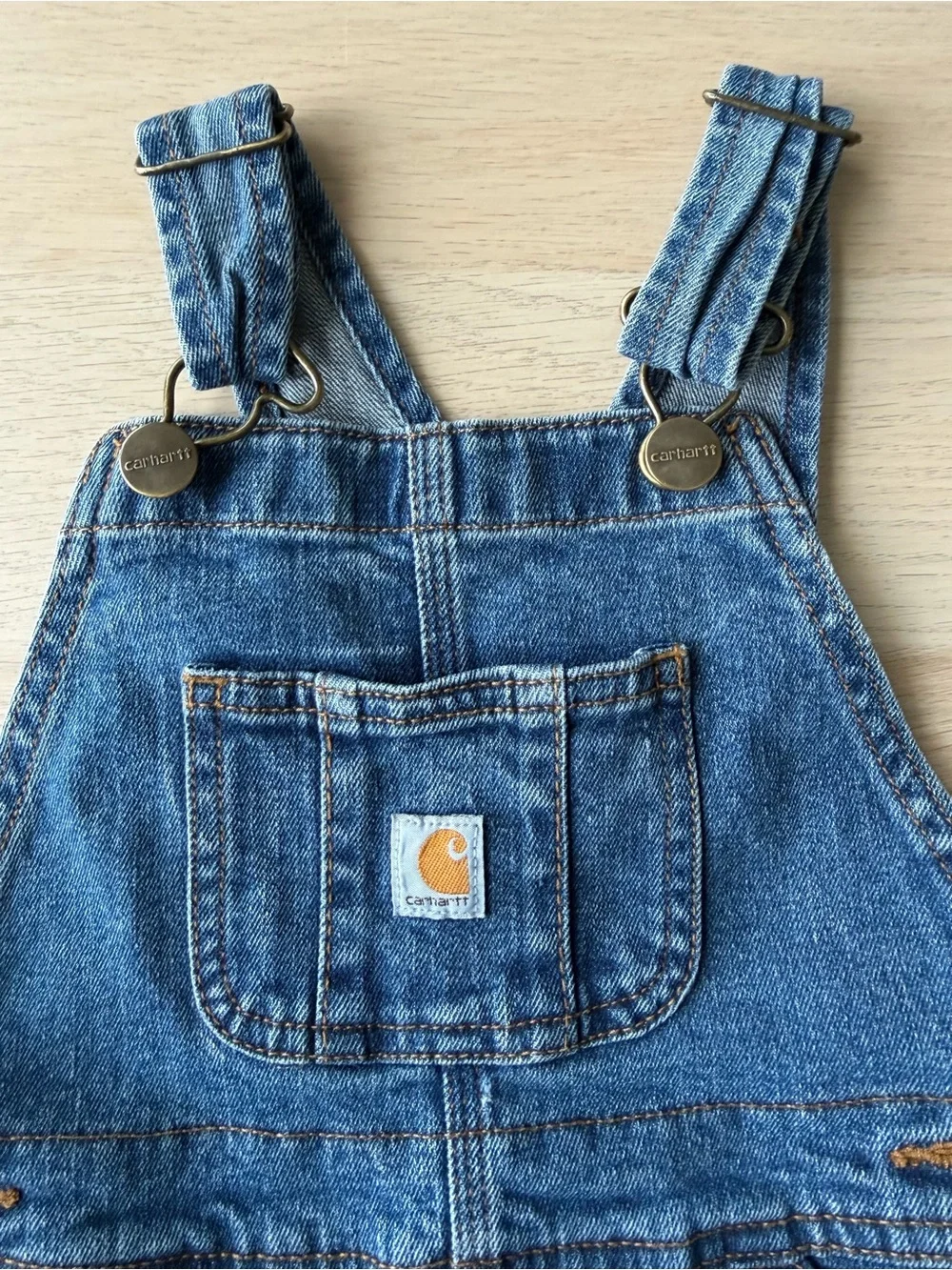 Carhartt Toddler Denim Bib Overalls 4T Boys Blue Jeans Workwear Kids Rugged